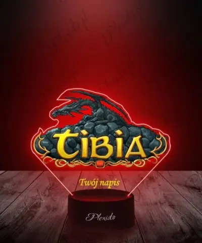 Lampka LED 3D Plexido z Nadrukiem Tibia Logo - 2