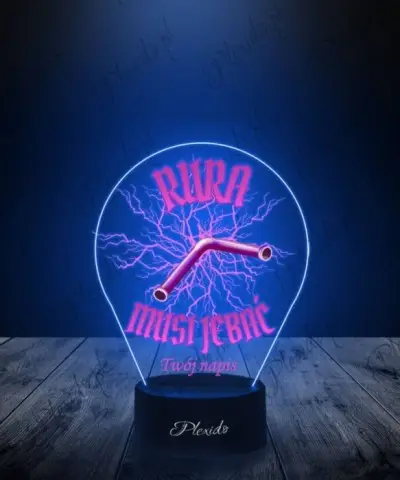 Lampka LED 3D Plexido z Nadrukiem Vixa Techno Rura - 3