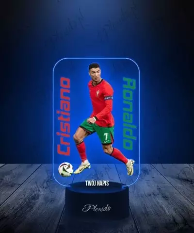 Lampka LED 3D Plexido z Nadrukiem Cristiano Ronaldo Sportowiec - 1
