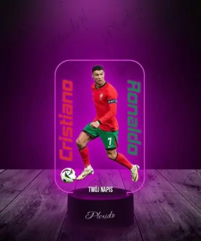 Lampka LED 3D Plexido z Nadrukiem Cristiano Ronaldo Sportowiec - 2