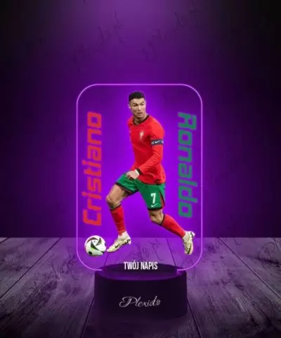 Lampka LED 3D Plexido z Nadrukiem Cristiano Ronaldo Sportowiec - 3