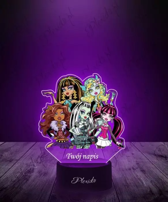 Lampka LED 3D Plexido z Nadrukiem Bajka Monster High - 1