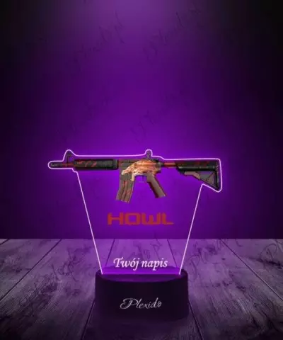 Lampka LED 3D Plexido z Nadrukiem CSGO Skin M4A4 Howl - 2
