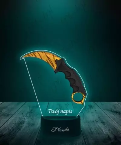 Lampka LED 3D Plexido z Nadrukiem CSGO Karambit Tiger Tooth - 2