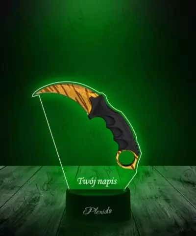 Lampka LED 3D Plexido z Nadrukiem CSGO Karambit Tiger Tooth - 3