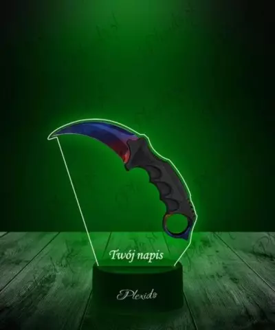 Lampka LED 3D Plexido z Nadrukiem CSGO Karambit Marble Fade - 2