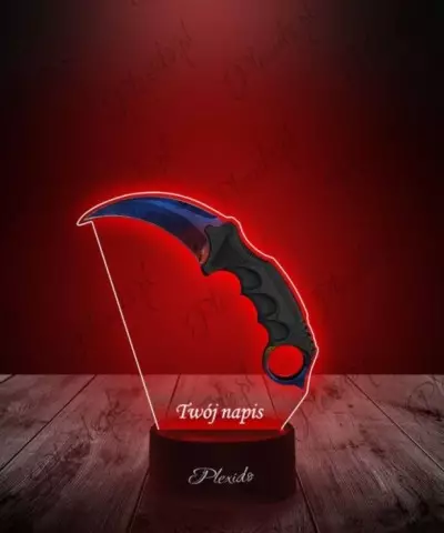 Lampka LED 3D Plexido z Nadrukiem CSGO Karambit Marble Fade - 3