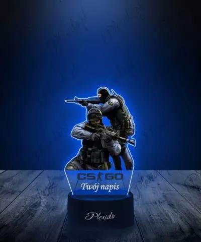 Lampka LED 3D Plexido z Nadrukiem Gra CSGO Antyterroryści - 1