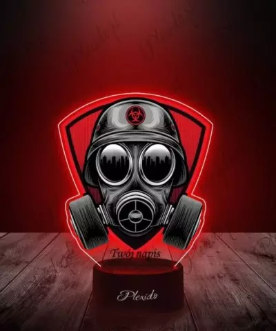 Lampka LED 3D Plexido z Nadrukiem Maska Przeciwgazowa Vixa - 1