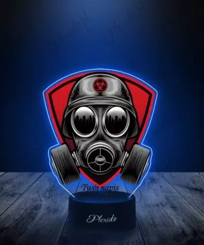 Lampka LED 3D Plexido z Nadrukiem Maska Przeciwgazowa Vixa - 2
