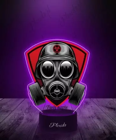 Lampka LED 3D Plexido z Nadrukiem Maska Przeciwgazowa Vixa - 3