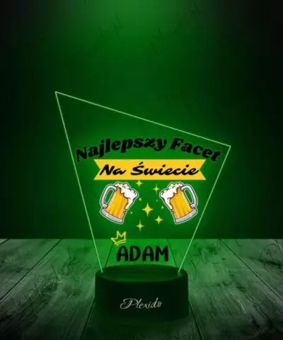 Lampka LED 3D Plexido z Nadrukiem Dzień Mężczyzny Piwa - 3