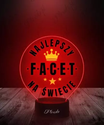 Lampka LED 3D Plexido z Nadrukiem Dzień Chłopaka Mężczyny Upominek - 1