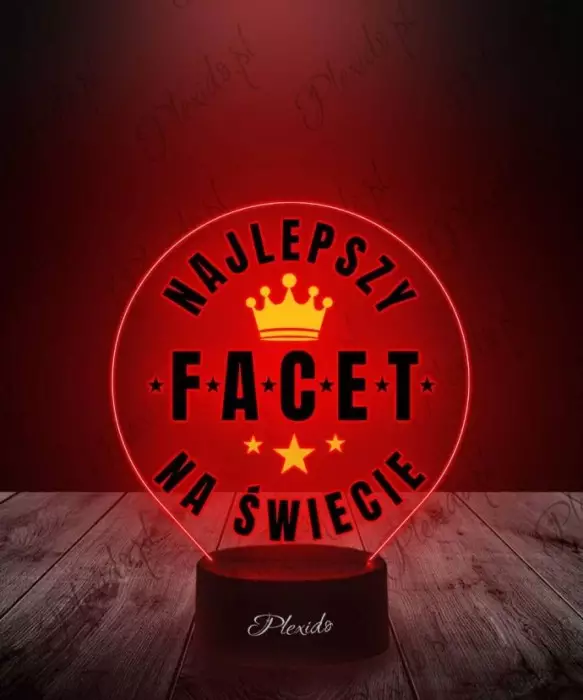 Lampka LED 3D Plexido z Nadrukiem Dzień Chłopaka Mężczyny Upominek - 1