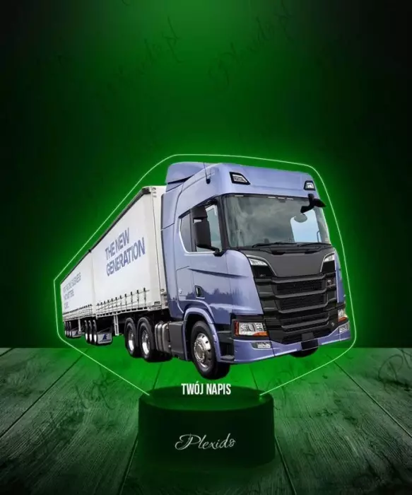 Lampka LED 3D Plexido z Nadrukiem Ciężarówka Scania R560 - 1