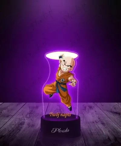 Lampka LED 3D Plexido z Nadrukiem Anime Dragon Ball Dima Krillin - 3
