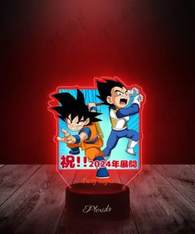 Lampka Na Biurko z Nadrukiem Prezent Anime Dragon Ball Daima Goku Vegeta - 3