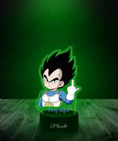 Lampka LED 3D Plexido z Nadrukiem Prezent Anime Dragon Ball Daima Vegeta - 3