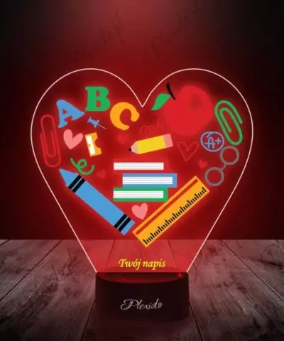 Lampka LED 3D Plexido z Nadrukiem Prezent Dzień Nauczyciela Przyrządy Szkolne - 2