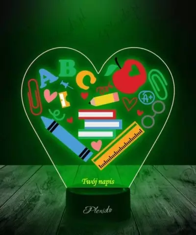 Lampka LED 3D Plexido z Nadrukiem Prezent Dzień Nauczyciela Przyrządy Szkolne - 3