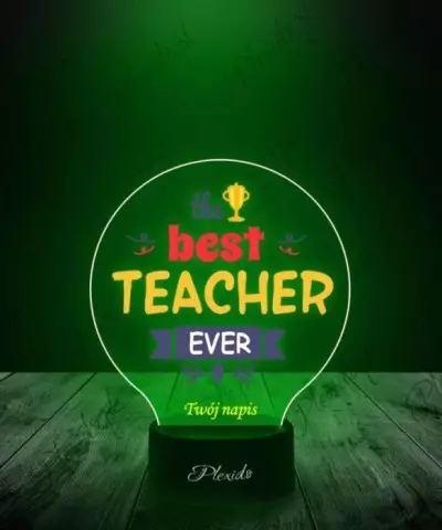 Lampka LED 3D Plexido z Nadrukiem Prezent Dzień Nauczyciela Najlepszy Nauczyciel - 2