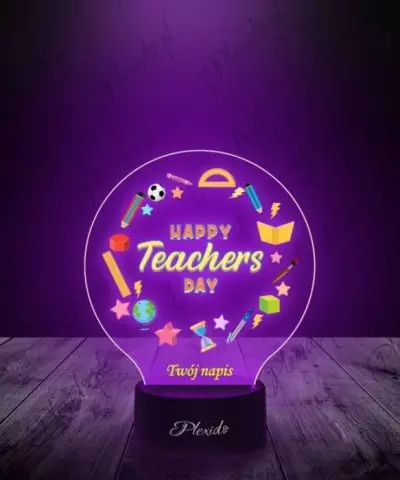 Lampka LED 3D Plexido z Nadrukiem Prezent na Dzień Nauczyciela - 3