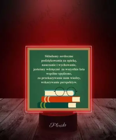 Lampka LED 3D Plexido z Nadrukiem Prezent Dzień Nauczyciela Podziękowanie - 1