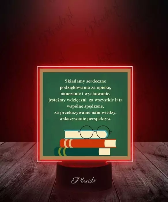 Lampka LED 3D Plexido z Nadrukiem Prezent Dzień Nauczyciela Podziękowanie - 1