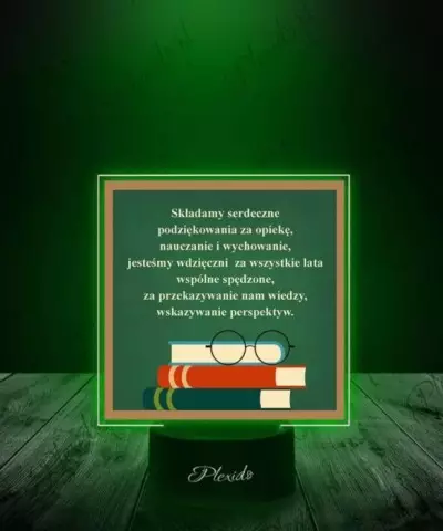 Lampka LED 3D Plexido z Nadrukiem Prezent Dzień Nauczyciela Podziękowanie - 2