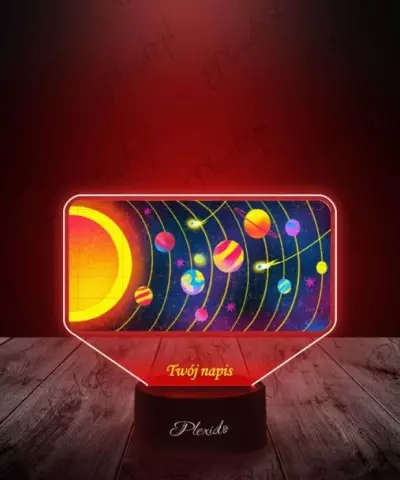 Lampka LED 3D Plexido z Nadrukiem Prezent Układ Słoneczny - 3