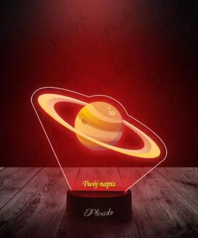 Lampka LED 3D Plexido z Nadrukiem Prezent Planeta Saturn - 2