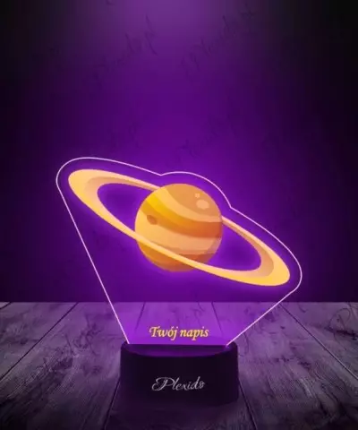 Lampka LED 3D Plexido z Nadrukiem Prezent Planeta Saturn - 3
