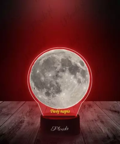 Lampka LED 3D Plexido z Nadrukiem Prezent Księżyc - 1