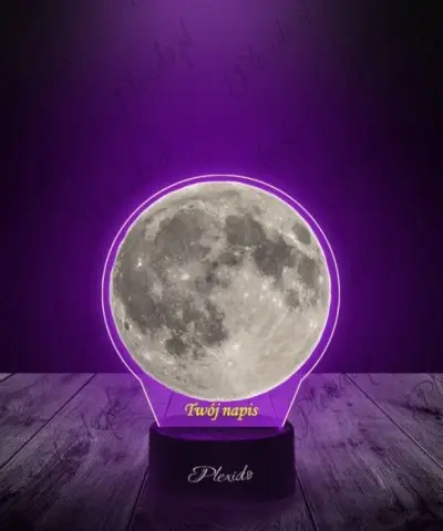 Lampka LED 3D Plexido z Nadrukiem Prezent Księżyc - 3