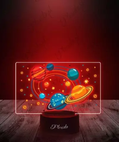 Lampka LED 3D Plexido z Nadrukiem Prezent Astronomia Układ Słoneczny - 1