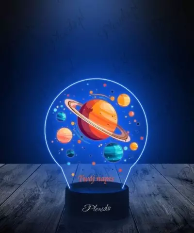 Lampka LED 3D Plexido z Nadrukiem Prezent Układ Słoneczny Planety - 1