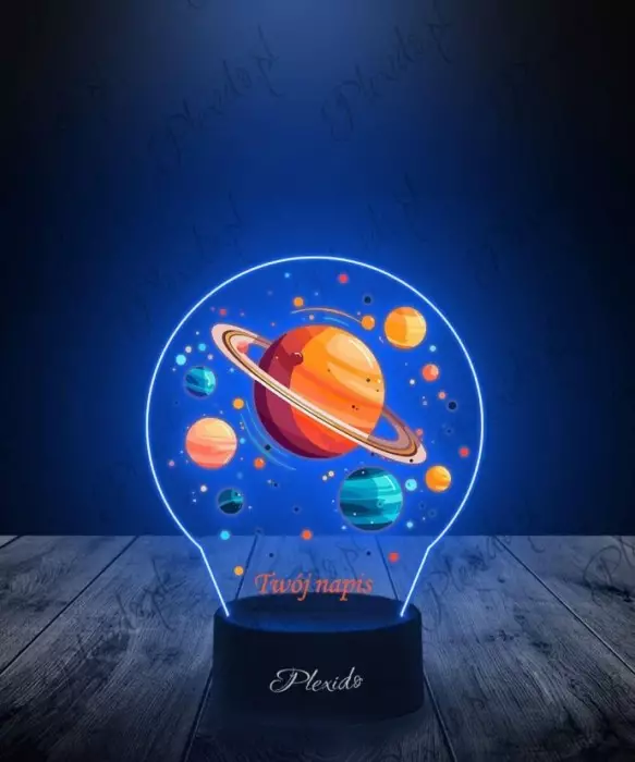 Lampka LED 3D Plexido z Nadrukiem Prezent Układ Słoneczny Planety - 1