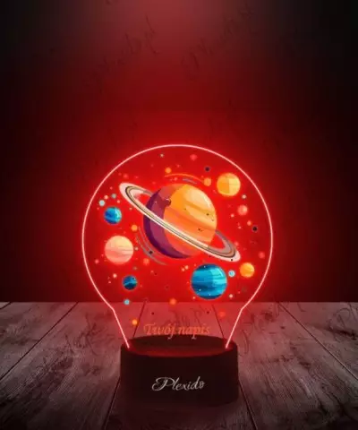 Lampka LED 3D Plexido z Nadrukiem Prezent Układ Słoneczny Planety - 2