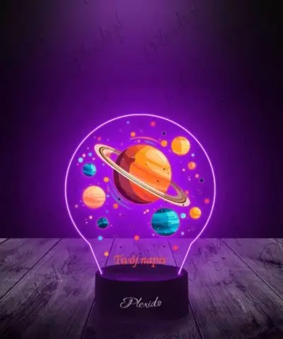 Lampka LED 3D Plexido z Nadrukiem Prezent Układ Słoneczny Planety - 3