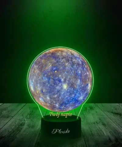Lampka LED 3D Plexido z Nadrukiem Prezent Astronomia Planeta Merkury - 3