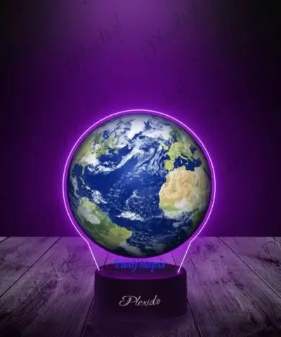 Lampka LED 3D Plexido z Nadrukiem Prezent Planeta Ziemia - 3