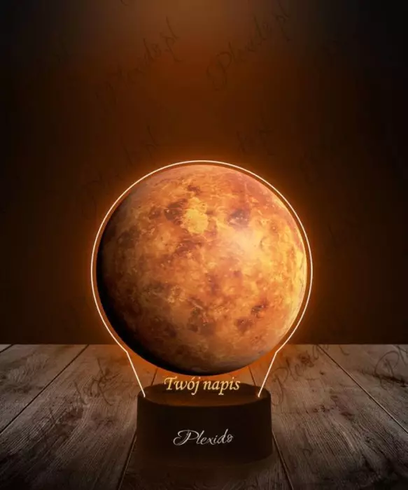 Lampka LED 3D Plexido z Nadrukiem Prezent Astronomia Planeta Wenus - 1