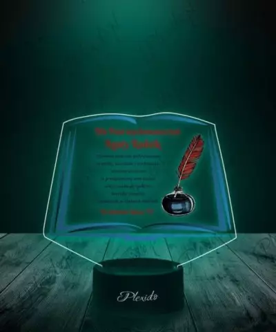 Lampka LED 3D Plexido z Nadrukiem Prezent Podziękowanie Dzień Nauczyciela - 3