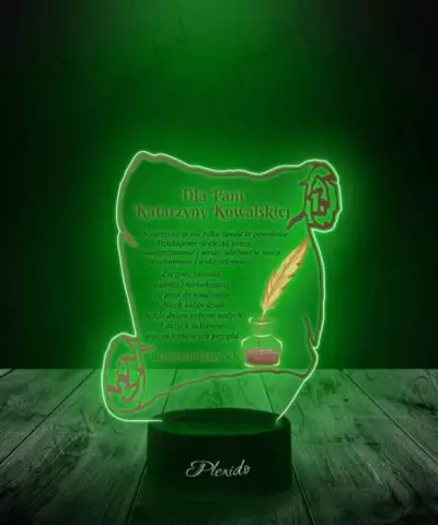 Lampka LED 3D Plexido z Nadrukiem Podziękowanie Dla Nauczyciela - 2