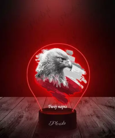 Lampka LED 3D Plexido z Nadrukiem Polska Orzeł Flaga - 2