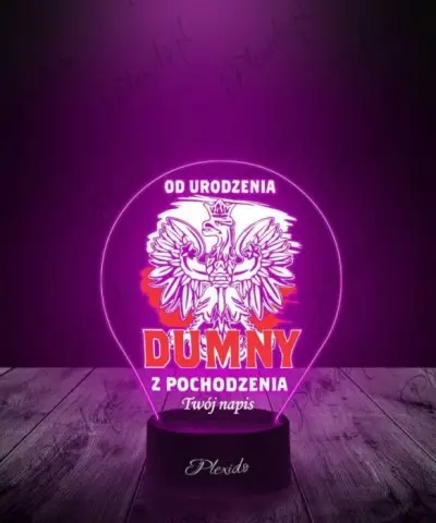 Lampka LED 3D Plexido z Nadrukiem Polska Orzeł - 3