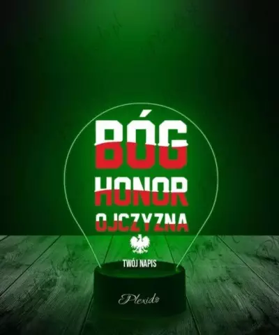 Lampka LED 3D Plexido z Nadrukiem Honor Ojczyzna Polska - 1