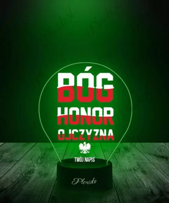 Lampka LED 3D Plexido z Nadrukiem Honor Ojczyzna Polska - 1