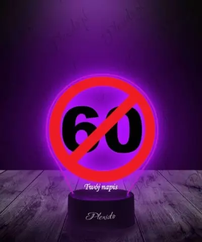 Lampka LED 3D Plexido z Nadrukiem Konfident Sześćdziesiątka - 1