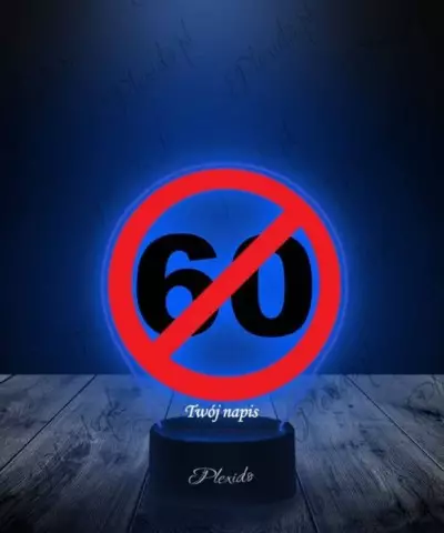 Lampka LED 3D Plexido z Nadrukiem Konfident Sześćdziesiątka - 2